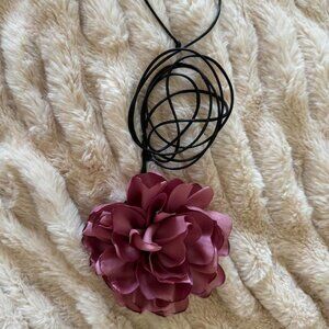 ROSA FLOWER NECKLACE IN PINK & BLACK - REVOLVE